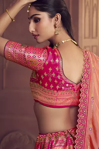 multicolor Banarasi silk blend Embroidered Sequin Lehenga choli