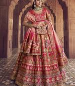 multicolor Banarasi Silk Blend Embroidered Sequin Lehenga choli