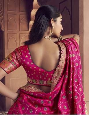multicolor Banarasi silk blend Embroidered Sequin Lehenga choli 4