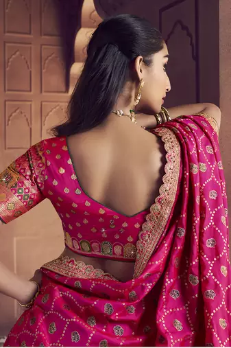 multicolor Banarasi silk blend Embroidered Sequin Lehenga choli
