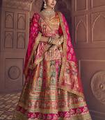 multicolor Banarasi Silk Blend Embroidered Sequin Lehenga choli