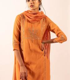Rust orange midnight suit set with duppata