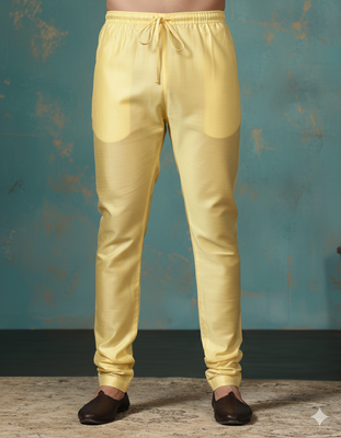 Golden plain dupion silk churidar for festive, reception, weddings 1