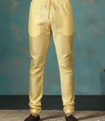 Golden plain dupion silk churidar for festive, reception, weddings