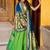 green zari weaving silk lehenga set choli with dupatta