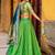 green zari weaving silk lehenga set choli with dupatta