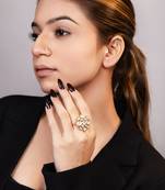 Gold plated kundan ring