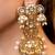 Gold plated kundan chandbali earrings