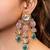 Gold plated kundan multicolor stones drop earrings