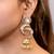 Gold plated kundan jhumka earrings