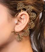 Gold plated kundan ear cuff