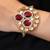 Gold plated kundan red stones bracelet
