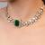 Gold plated kundan green stones choker necklace