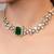 Gold plated kundan green stones choker necklace