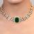 Gold plated kundan green stones choker necklace