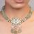 Gold plated kundan green stones necklace