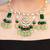 Gold plated kundan green stones necklace