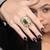 Gold plated kundan green stones ring