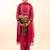Hot pink camellia kurta set with duppata