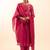 Hot pink camellia kurta set with duppata