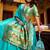 blue zari weaving silk lehenga set choli with dupatta