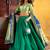 green zari weaving silk lehenga set choli with dupatta