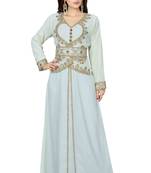 White gold work fancy jacket kaftan