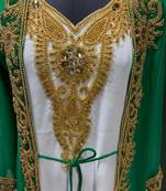 White green jacket style moroccan takchita kaftan