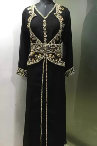 Black gold work fancy jacket kaftan