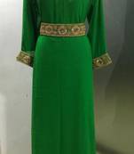 Light greeen a line fancy gold work kaftan