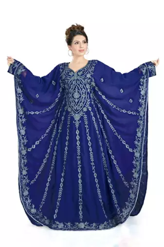 Purple long sleeves arabian kaftan