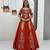 Rust Orange vichitra silk thread work readymade anarkali style lehenga set
