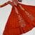 Rust Orange vichitra silk thread work readymade anarkali style lehenga set