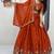 Rust Orange shimmer moss fabric Embroidered readymade Lehenga Choli Set with Dupatta