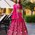 Rani Pink Chinon Silk Zari Work Lehenga Choli set with blouse and dupatta