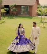 Royal Purple Chinon Silk Embroidered Ready to Wear Lehenga Choli set with Dupatta