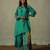Blue embroidered chiffon kurta set