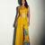 Yellow plain chiffon co ord set