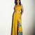 Yellow plain chiffon co ord set