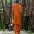 Orange embroidered crepe co ord set