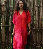 Pink embroidered crepe co ord set