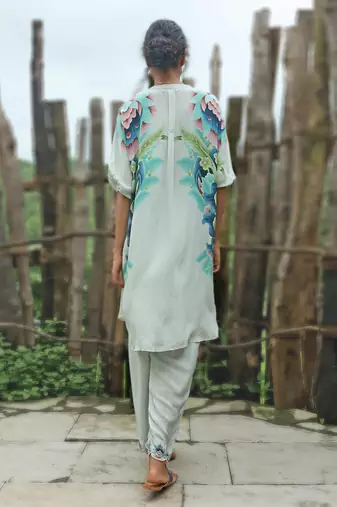 Grey printed crepe co ord set