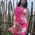 Pink printed crepe kurta set