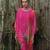Pink printed chiffon kurta set