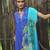 Blue printed chiffon kurta set