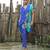 Blue printed chiffon kurta set