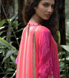 Pink printed chiffon kurta set