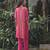 Pink printed chiffon kurta set