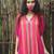 Pink printed chiffon kurta set