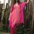 Pink printed chiffon kurta set
